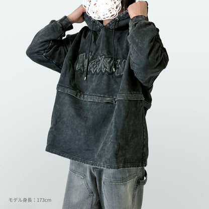 NOIZU×UZNo｜『Heavyパーカー』ヴィンテージ加工オーバーサイズユニセックスパーカー
