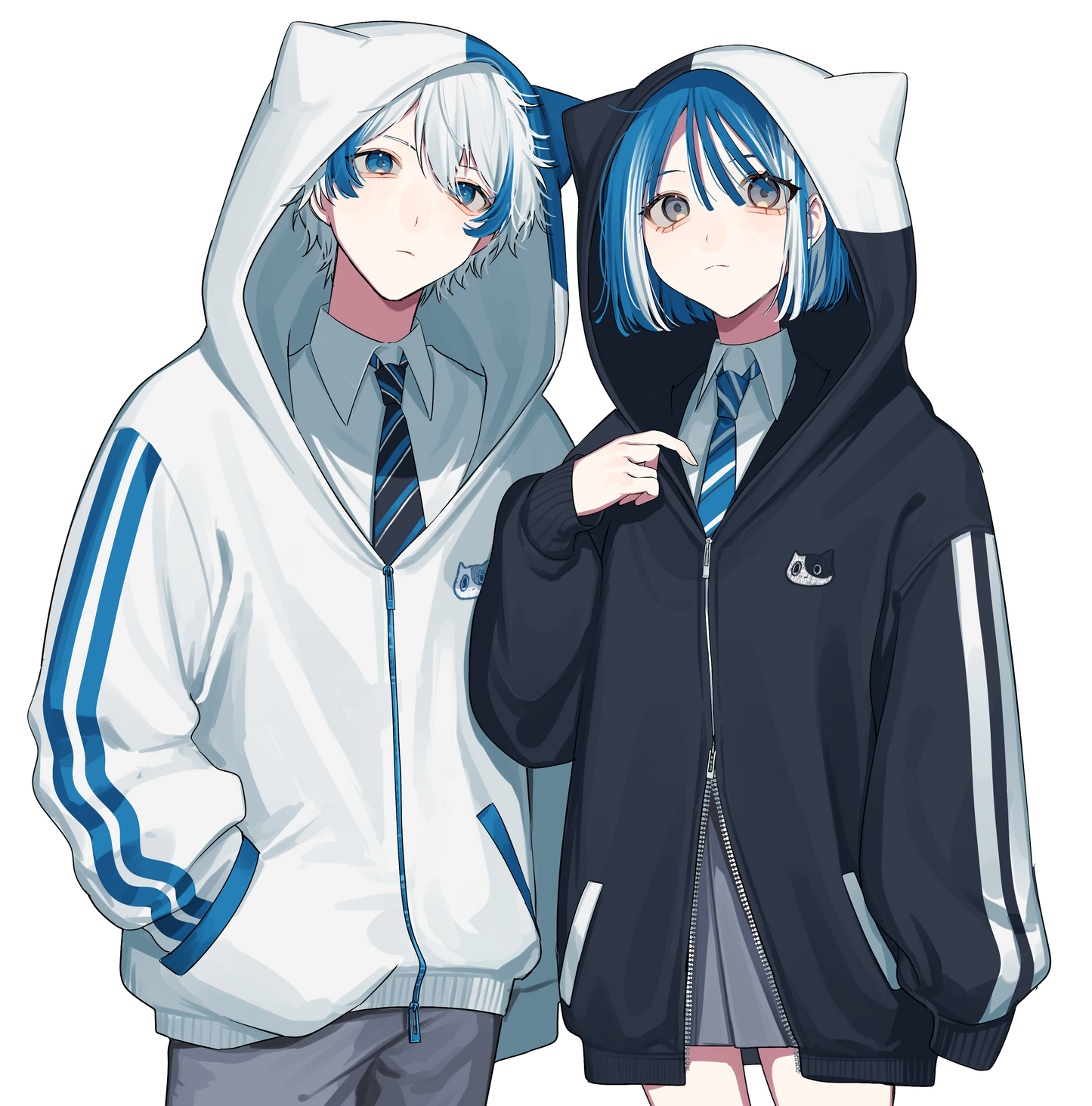 NOIZU×夜瀬らう｜『びすけパーカー』オーバーサイズ猫耳付きユニセックスパーカー　【2025年12月中旬予約開始】