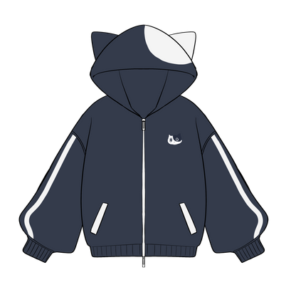 NOIZU×夜瀬らう｜『びすけパーカー』オーバーサイズ猫耳付きユニセックスパーカー　【2025年12月中旬予約開始】